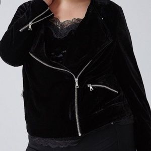 Lane Bryant Jackets & Coats - Velvet Moto Jacket Lane Bryant Jackets & Coats - Velvet Moto Jacket